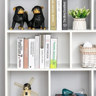Mueble Librería Portaobjetos de 3 Niveles y 8 Estantes Totales, Mueble para Sala de Estar y Dormitorio en MDF, 97.5X30X100 Cm, Blanco