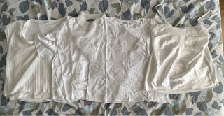 Lote 4 camisetas blancas mujer talla L Zara
