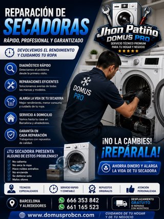 Reparación de secadora Barcelona
