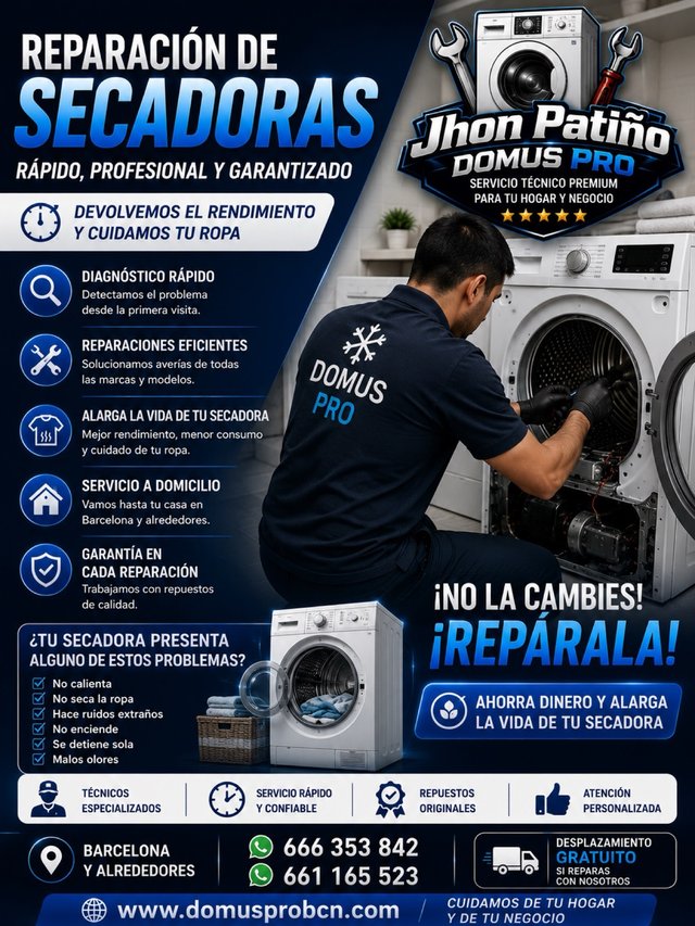 Reparación de secadora Barcelona