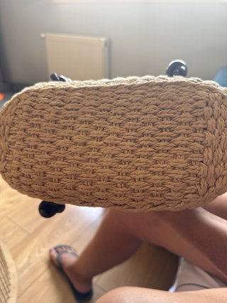 Capazo Tous mimbre beige y marrón