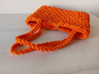 Bolso baguette nuevo crochet naranja