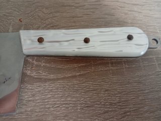 Macheta Carnicero Inox Mango Blanco Vintage