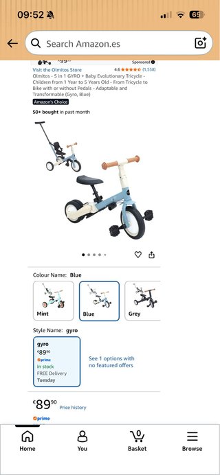 Triciclo/ Bicicleta Evolutiva (1-5a) Gyro Olmitos