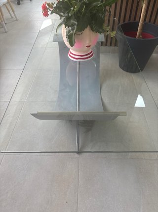 Mesa de centro diseño cristal y metal