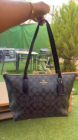 Bolso Coach Negro/Gris