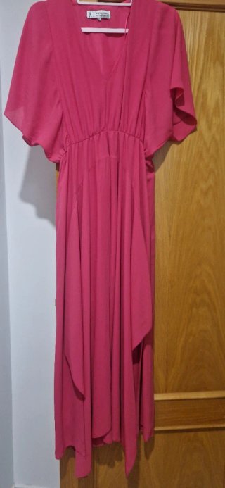 Vestido fiesta largo fucsia Roberto Torretta T.38