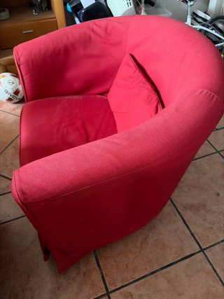 Sillón redondo rojo Ikea