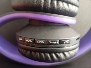 PowerLocus Auriculares Inalámbricos Negro y Morado