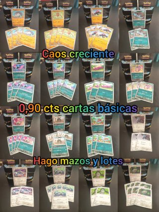 Cartas Pokémon: Caos Creciente. Hago mazos y lotes