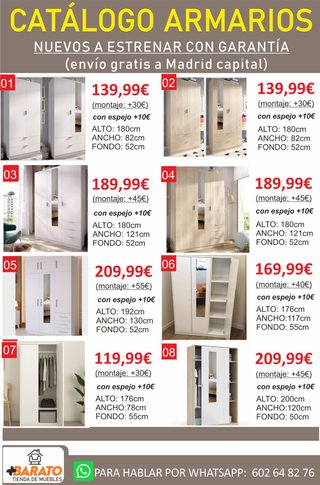 Armarios nuevos con envío gratis