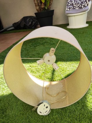 Pantalla de lámpara beige tela