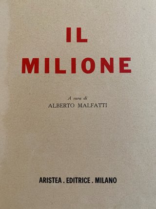 Il milione di Marco Polo ‘1956