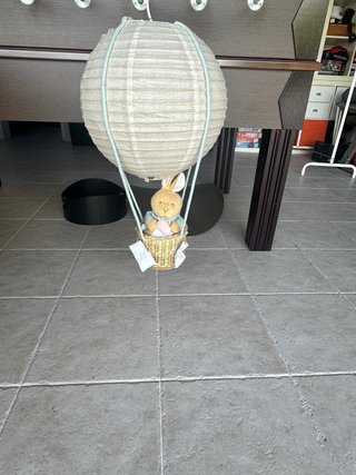 Lámpara mesilla, techo y perchero conejito