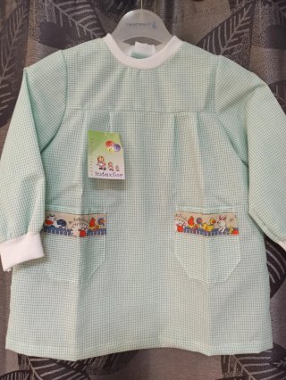 Babi infantil verde cuadros talla 1