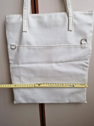 Borsa ecopelle avorio shopper