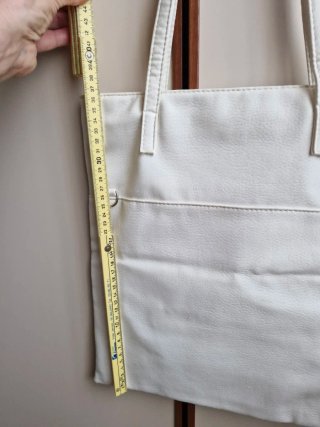 Borsa ecopelle avorio shopper