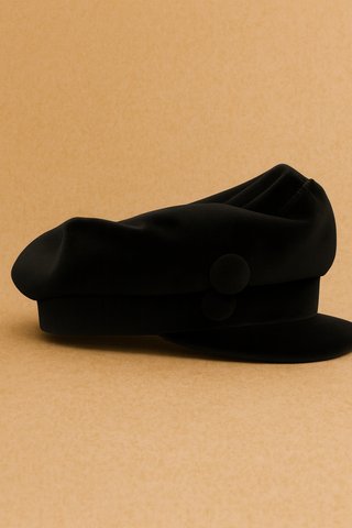 Nueva Zara Gorra Terciopelo Baker Boy Negra