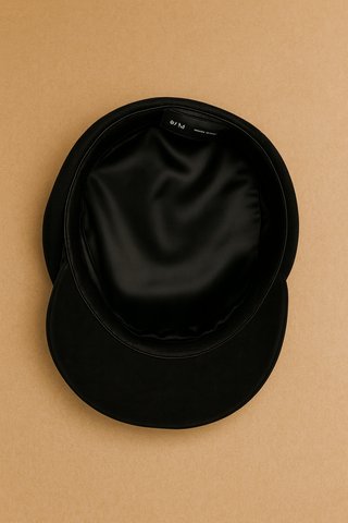 Nueva Zara Gorra Terciopelo Baker Boy Negra