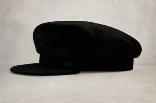 Nueva Zara Gorra Terciopelo Baker Boy Negra