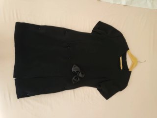 Vestido negro Zebbra con lazo satén (fiesta)