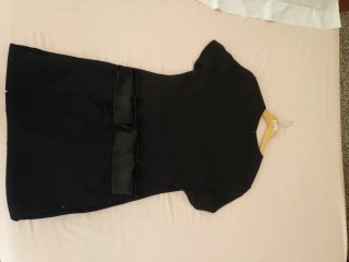 Vestido negro Zebbra con lazo satén (fiesta)