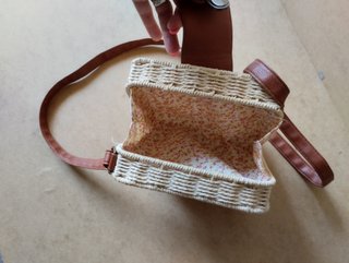 Bolso rafia cuadrado bandolera verano