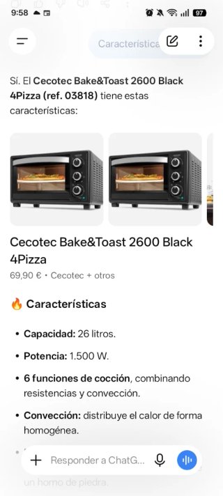 Horno tostador sobremesa Cecotec