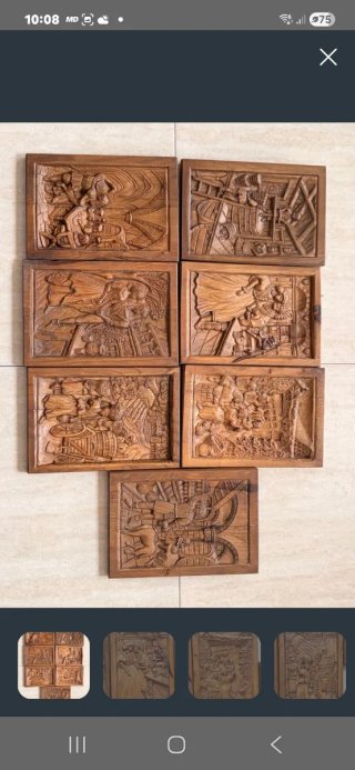 7 Tablas de Madera Grabadas - Tema Vino