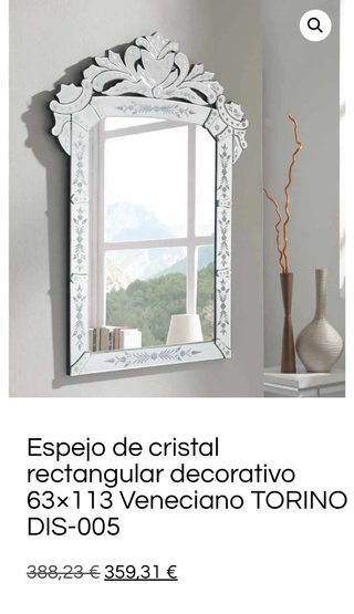 Espejo Veneciano Torino Cristal