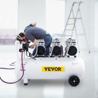 Compresor de Aire 22 Galones Ultra Silencioso Compresor de Aire Sin Aceite Tanque de 80L Compresor de Aire Silencioso Compresor Sin Aceite de 2.2KW Bajo ruido con Válvula de Solenoide Segura