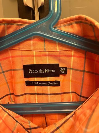 Camisa Pedro del Hierro cuadros naranja Talla L