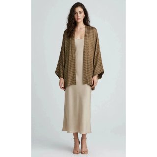 Chaqueta seda pata de gallo talla única