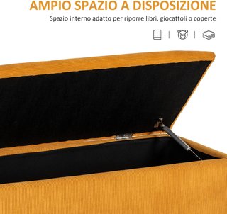 Banco de Cama con Espacio de Almacenamiento de 47L, Banco de Almacenamiento de Poliéster para Dormitorio y Entrada, 95X38X45Cm, Naranja