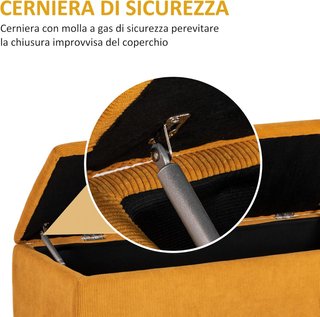Banco de Cama con Espacio de Almacenamiento de 47L, Banco de Almacenamiento de Poliéster para Dormitorio y Entrada, 95X38X45Cm, Naranja