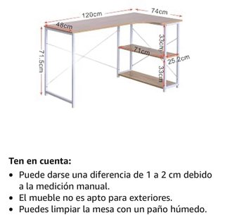 Escritorio de esquina madera y metal