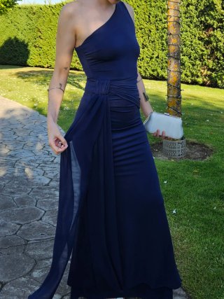 Vestido largo azul para eventos