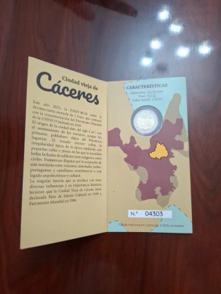 Moneda 2€ Cáceres PROOF Emisión 2023