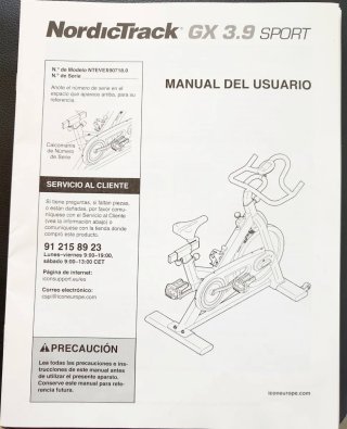 Bicicleta Spinning NordicTrack GX 3.9 Sport