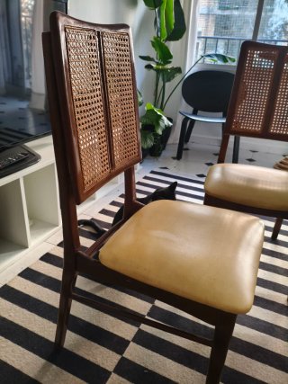 Sillas vintage mimbre y madera (2uds)