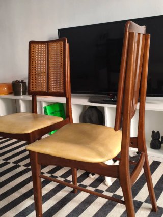 Sillas vintage mimbre y madera (2uds)