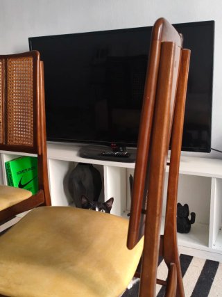 Sillas vintage mimbre y madera (2uds)