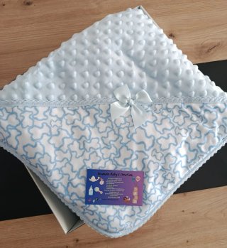 Manta de bebé azul con ositos