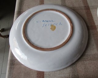 Piatto decorativo ceramica dipinto a mano G. Ar