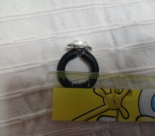 Anillo Diseño Desmontable Negro y Plata