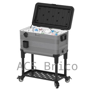 Nevera KeepCold con mesa - 73x44x90 cm - 70 L - Gris