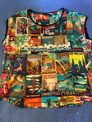 Camiseta Desigual Talla Única Estampado Viajes