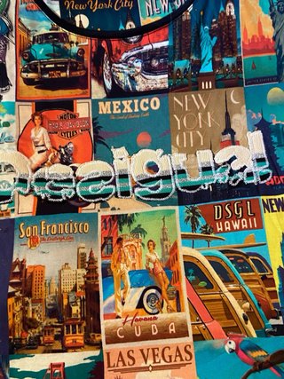 Camiseta Desigual Talla Única Estampado Viajes