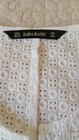 Chaqueta Zara Piqué Blanca Talla M