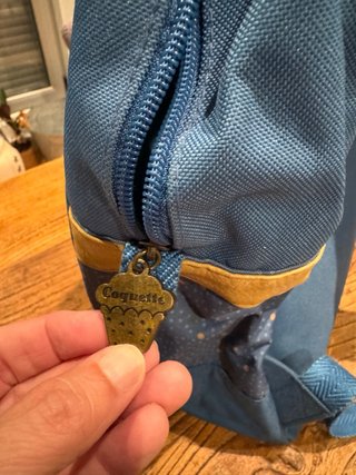 Mochila Busquets azul con lunares